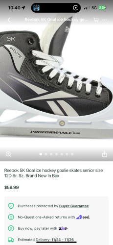 Reebok 5K Hockey Skates 12 (Used)