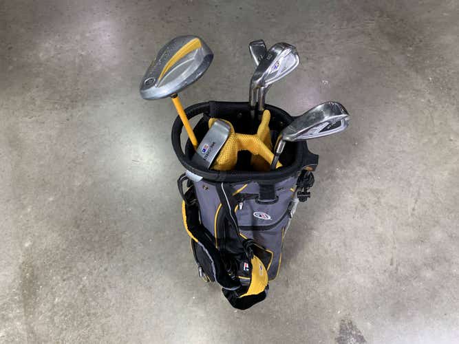 US Kids WT-10U Club Set 3W 6 8 PW Putter Ultralight 63" Yellow Junior LH + Bag