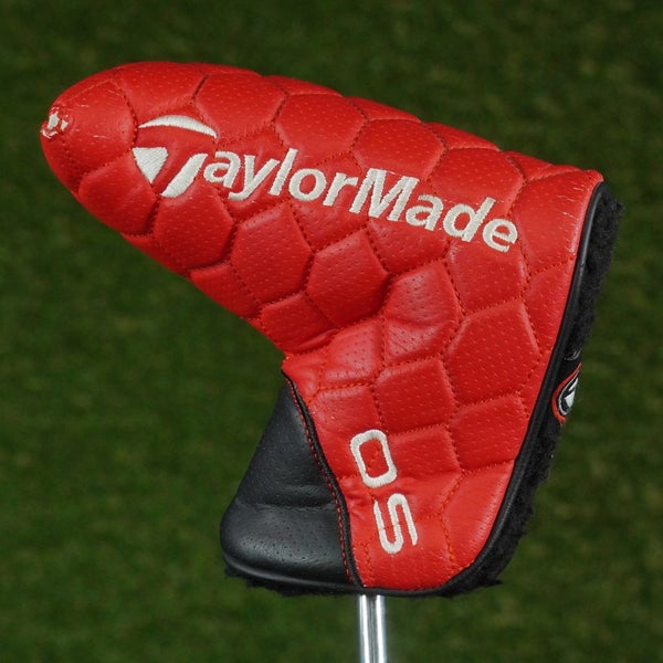 TAYLORMADE OS BLADE PUTTER HEADCOVER HOOK & LOOP RED / BLACK / WHITE ~ LOOK!!