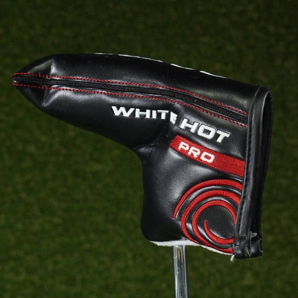 ODYSSEY WHITE HOT PRO BLADE PUTTER HOOK & LOOP HEADCOVER BLACK / RED / WHITE