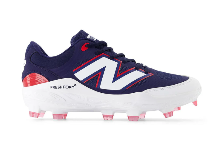Mens New Balance Navy/Red Fresh Foam 3000v7 Molded Baseball Cleats PL3000H7