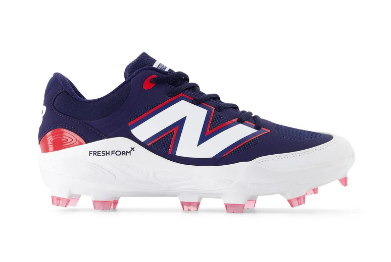 Mens New Balance Navy/Red Fresh Foam 3000v7 Molded Baseball Cleats PL3000H7