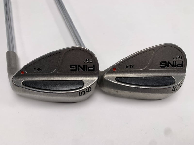 Ping MB Wedge Set 52* 56* Orange Dot 2* Flat Cushin Wedge Steel Mens RH