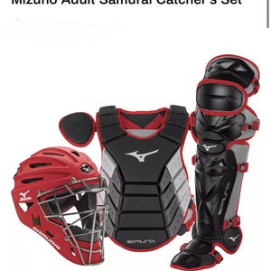Mizuno Men's Samurai Catcher's Set Black/Cardinal 16"