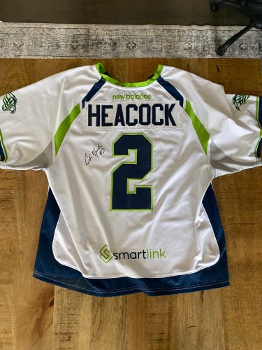 Game worn autographed Colin Heacock, Chesapeake Bayhawks jersey