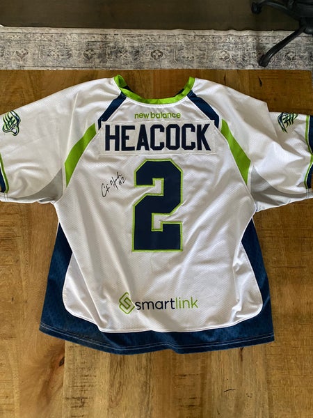 Game worn autographed Colin Heacock, Chesapeake Bayhawks jersey