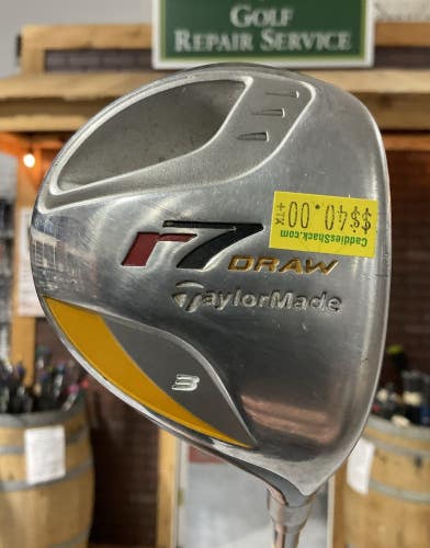 TaylorMade r7 Draw #3 Fairway Wood 38.5" Stiff Flex Graphite Shaft RH USED
