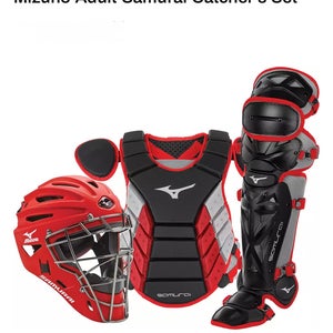Mizuno Men's Samurai Catcher's Set Black/Red 15"