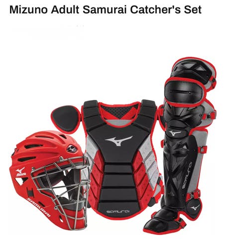 Mizuno Samurai Catcher's Set Black/Red 15"