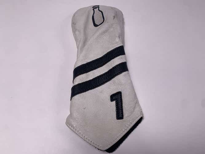 Links & Kings McArthur Golf Club White Leather Driver Headcover