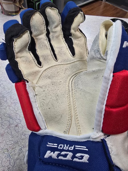 Used Red/White/Blue CCM HGTKPP 15" Pro Stock Gloves