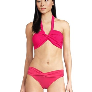 Seafolly Collective Halter Bandeau Bikini Top Women 12 Raspberry Swimwear TLW631
