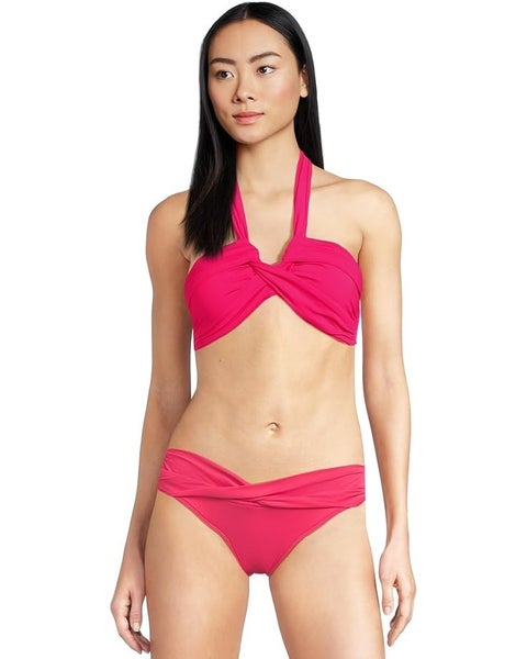 Seafolly Collective Halter Bandeau Bikini Top Women 12 Raspberry Swimwear TLW631