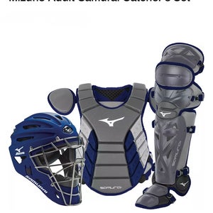 Mizuno Men's Samurai Catcher's Set Grey/Navy 15"