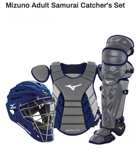 Mizuno Samurai Catcher's Set Grey/Navy 15"