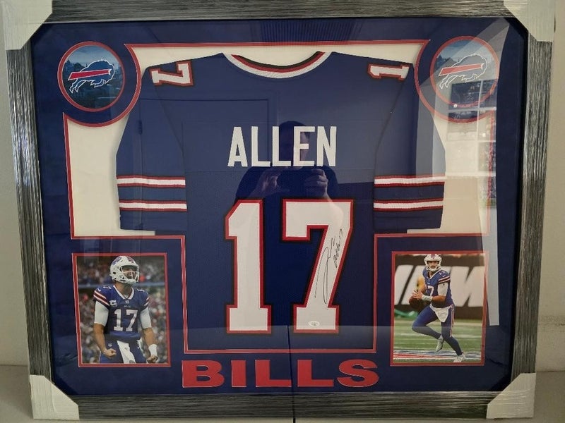 Buffalo Bills JOSH ALLEN Deluxe Framed Signed Auto Jersey 36x44 JSA COA
