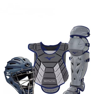 Mizuno Women's Fast Pitch Samurai Catcher's Combo Grey/Navy 13-14"