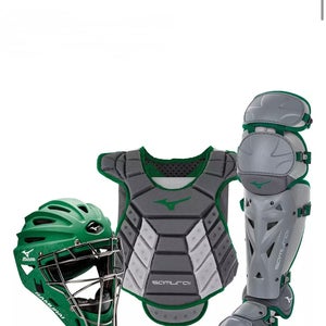 Mizuno Women's Fast Pitch Samurai Catcher's Combo Grey/Green 13-14"