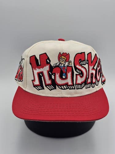 Vintage Nebraska Cornhuskers NCAA Drew Pearson Graffiti Authentic Hat Snapback