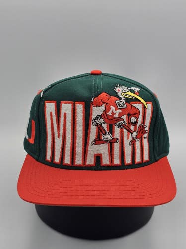 NEW Vintage Miami Hurricanes NCAA Logo Athletic Big Logo Sports Hat Cap Snapback