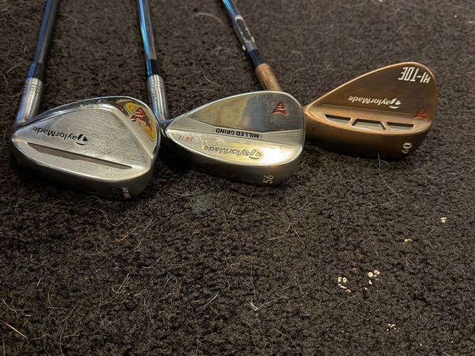 Men's TaylorMade MIlled Grind Right Handed Wedge Stiff Flex 50, 56,60 Degree Graphite/Steel Shaft