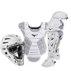 Mizuno Women's  Fast Pitch Samurai Catcher's Combo White 13-14"