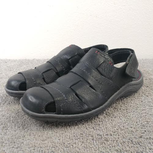 Clarks Hapsford Cove Sandals Mens Size 8 Shoes Black Leather Fisherman