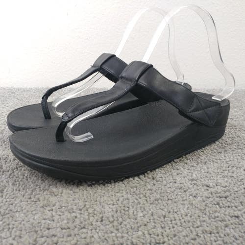 FitFlop Mina Sandals Womens Size  9 Shoes Adjustable Flip Flops Black Toe Thong