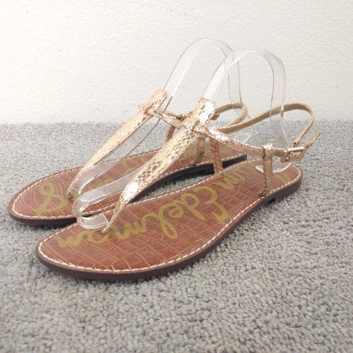 Sam Edelman Gigi Sandals Womens 9.5. Shoes Rose Pink Snake Skin Print T- Strap