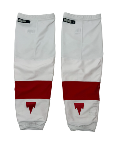 Laval Rocket White Large CCM Socks w/ Kevlar Backing