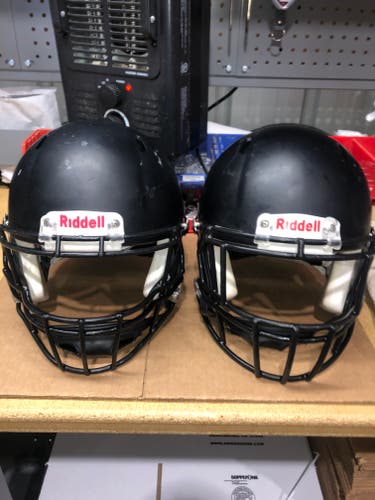 2 USED RIDDELL SPEEDS ADULT HELMET - XL - FLAT BLACK