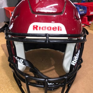 USED RIDDELL FLEX ADULT HELMET - MEDIUM - PEARL CARDINAL