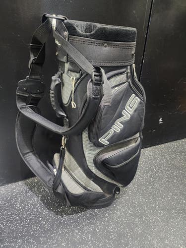 Used Ping 6 WAY DIVIDER Mens Cart Bag Black 11849-S000033720