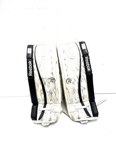 Used Reebok 14K Goalie Leg Pads Junior White 28" 11860-S000300067