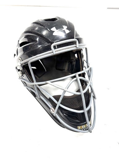 Used Under Armour UAHG2-YVS 6 1/4-7 Catchers Helmet w/Mask Black One Size 11860-S000301138