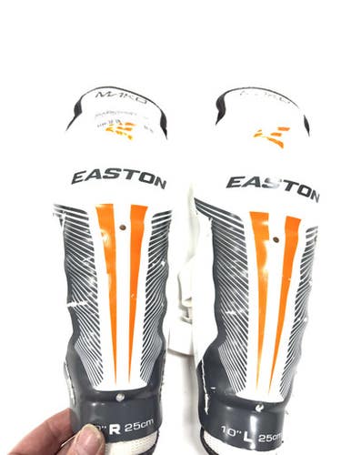 Used Easton MAKO Youth Shin Guards White 10" 11860-S000300953