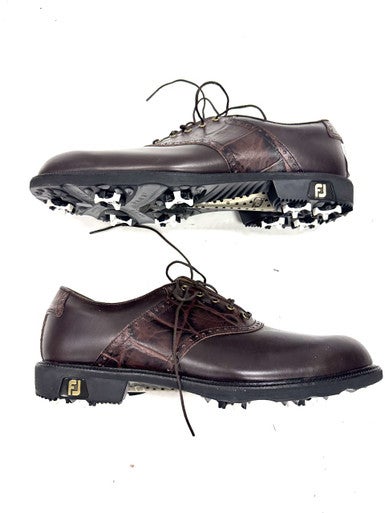 Used Foot Joy Mens Golf Shoes Brown Senior 11 11860-S000300978