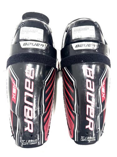 Used Bauer NSX Junior Shin Guards Black 11" 11860-S000301058