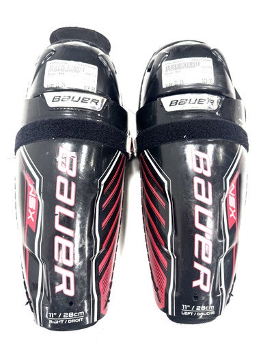 Used Bauer NSX Junior Shin Guards Black 11" 11860-S000301058