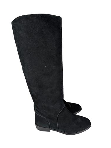 UGG Australia Delay Riding Boots Womens Sz 8 Black Suede Side Zip Tall 1020257