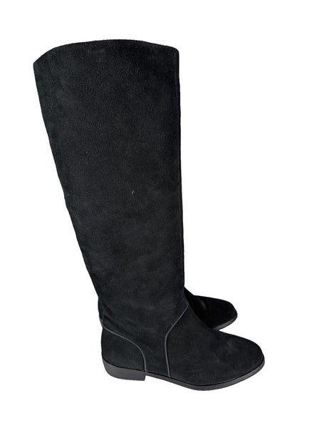 UGG Australia Delay Riding Boots Womens Sz 8 Black Suede Side Zip Tall 1020257
