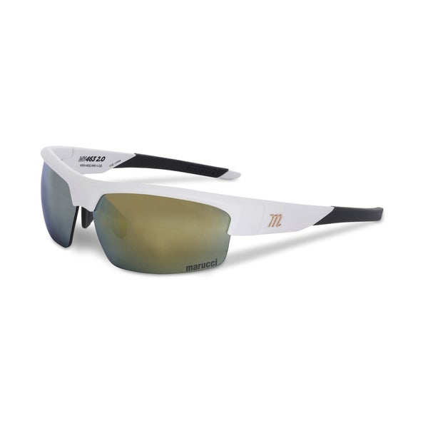 MARUCCI MV463 2.0 PERFORMANCE SUNGLASSES, MATTE WHITE W GREY/GOLD LENS (NEW)