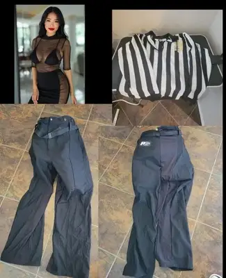 Referee Jersey With Pants Girdle Shell Pant Combo Hockey Ref Padding Pads