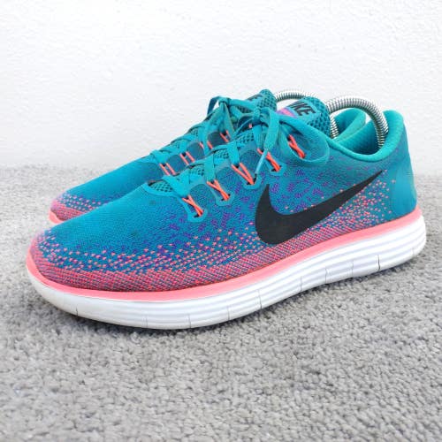 Nike Free RN Distance Running Shoe Womens Size 10 Blue Orange Sneakers Low Top