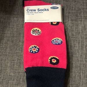 Old Navy Donut Themed Crew Socks Adult Large New