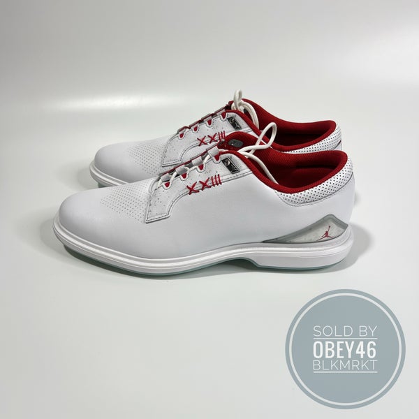 Nike Air Jordan ADG 5 Golf Spikeless Shoes White Fire Red 10.5