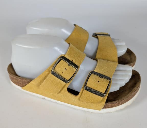 Birkenstock Arizona Soft Footbed Mustard Suede Leather Sandals Size: 38 / 7