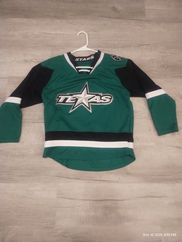 CCM AHL Texas Stars Youth Hockey Jersey L/XL Green White Officially Licensed EUC