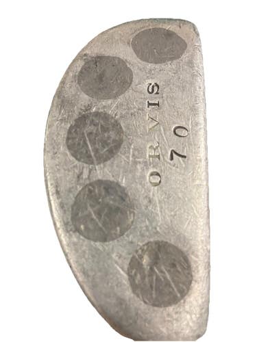Orvis 70 Mallet Putter RH Hexagon Bamboo Shaft 35" RH Leather Grip Nice Vtg Club