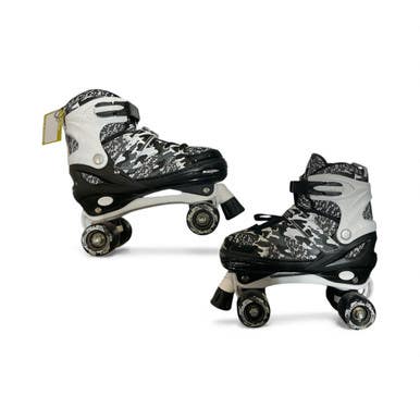 Used KUXUAN SPORTS QUAD ROLLER SKATES Senior Roller Quad Skates White Adjustable 11873-S000226264